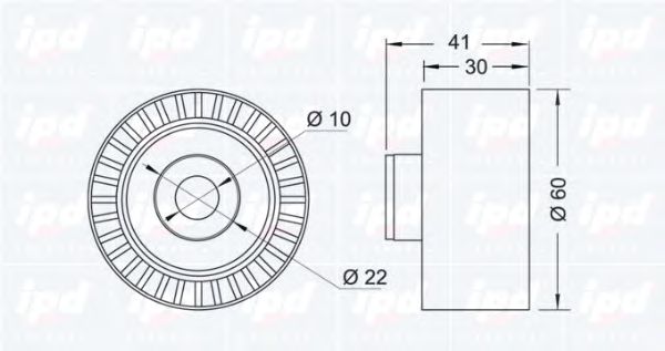 Deflection/Guide Pulley, timing belt 15-3084