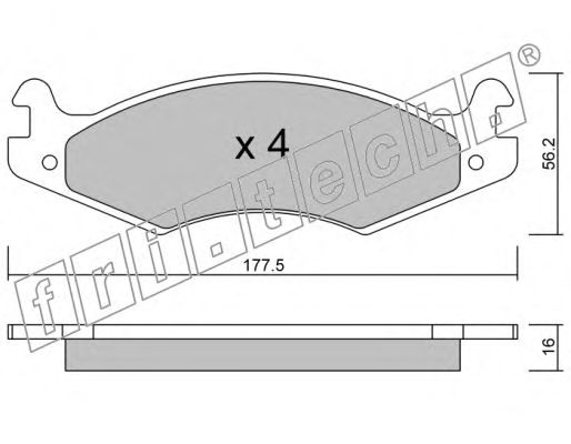 Комплект тормозных колодок, дисковый тормоз 135.0