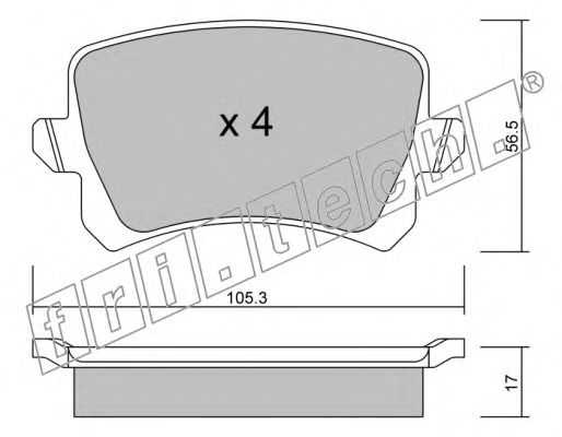 Комплект тормозных колодок, дисковый тормоз 822.0