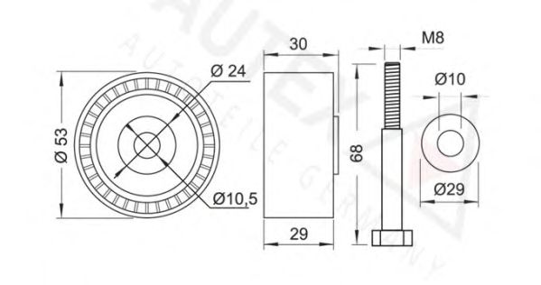 Deflection/Guide Pulley, timing belt 652127