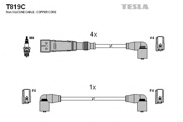 Комплект проводов зажигания T819C
