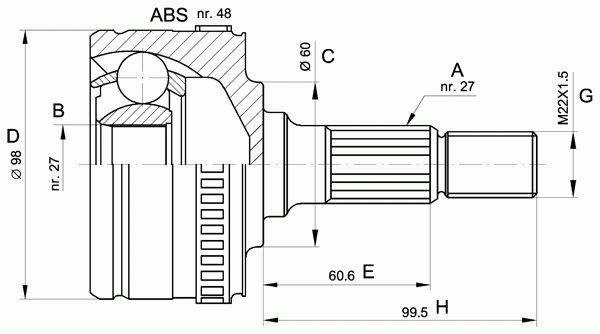 Gelenksatz, Antriebswelle CVJ5293.10