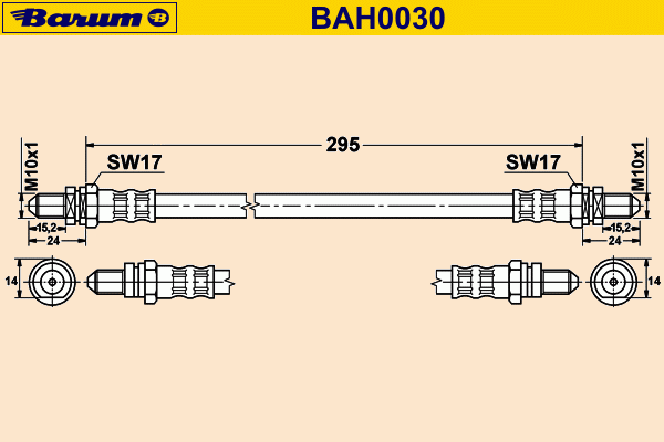 Tubo flexível de travão BAH0030