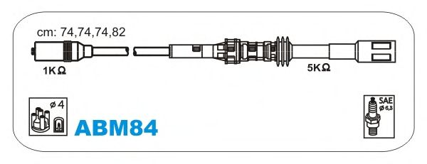 Комплект проводов зажигания ABM84