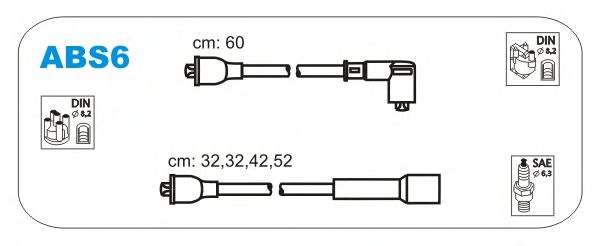 Комплект проводов зажигания ABS6