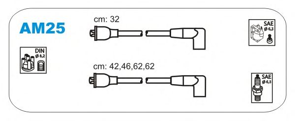 Комплект проводов зажигания AM25
