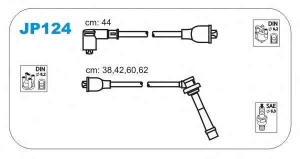 Комплект проводов зажигания JP124