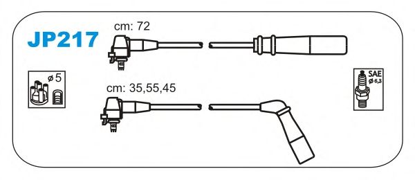 Комплект проводов зажигания JP217