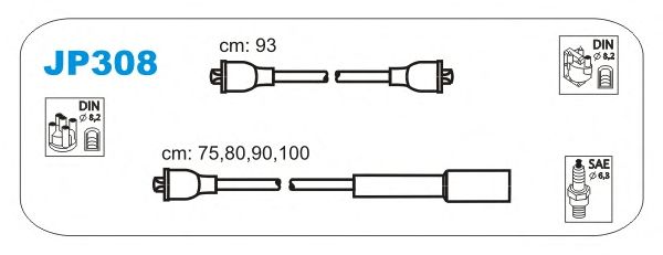 Комплект проводов зажигания JP308
