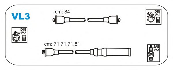 Комплект проводов зажигания VL3