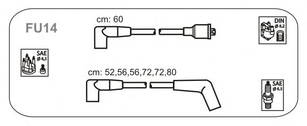 Комплект проводов зажигания FU14