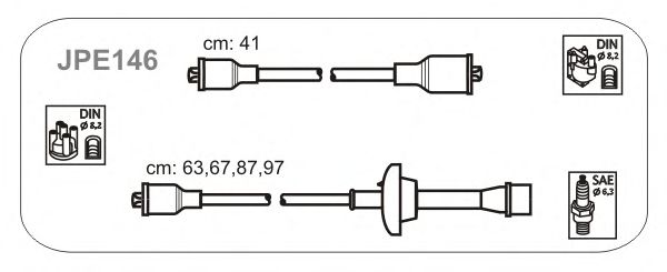Комплект проводов зажигания JPE146
