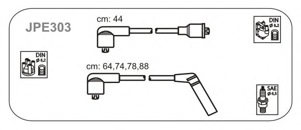 Комплект проводов зажигания JPE303