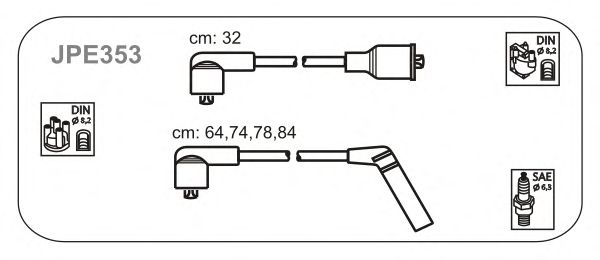 Комплект проводов зажигания JPE353