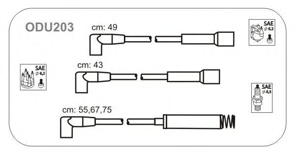 Комплект проводов зажигания ODU203