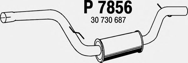 Средний глушитель выхлопных газов P7856