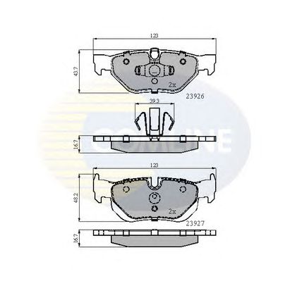 Комплект тормозных колодок, дисковый тормоз CBP01708