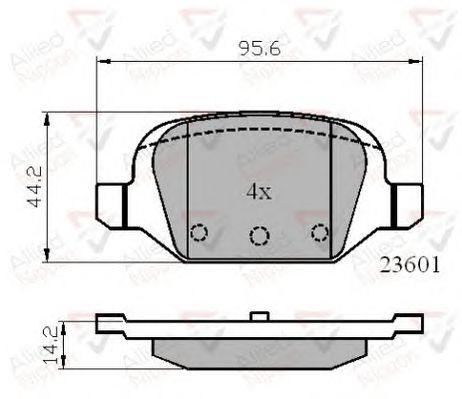 Комплект тормозных колодок, дисковый тормоз ADB01026