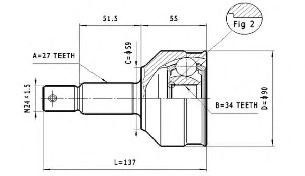 Joint Kit, drive shaft C.108