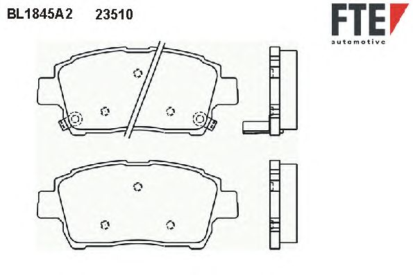 Комплект тормозных колодок, дисковый тормоз BL1845A2