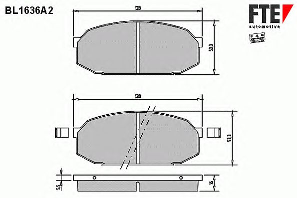 Комплект тормозных колодок, дисковый тормоз BL1636A2
