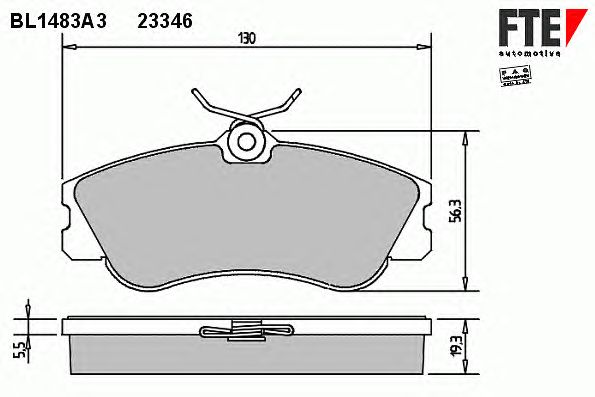 Комплект тормозных колодок, дисковый тормоз BL1483A3