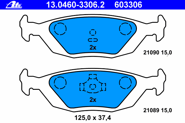 Комплект тормозных колодок, дисковый тормоз 13.0460-3306.2