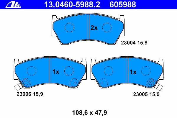 Комплект тормозных колодок, дисковый тормоз 13.0460-5988.2