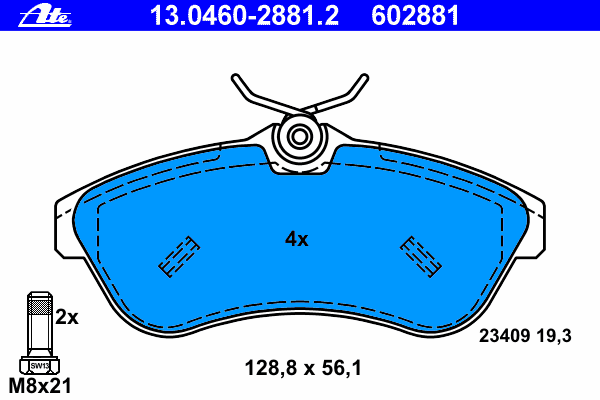 Brake Pad Set, disc brake 13.0460-2881.2