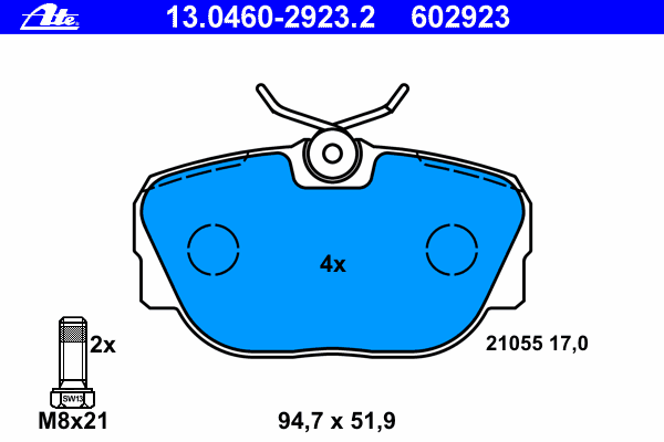 Комплект тормозных колодок, дисковый тормоз 13.0460-2923.2