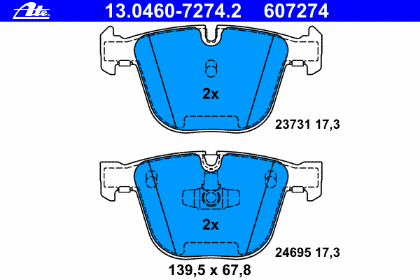 Комплект тормозных колодок, дисковый тормоз 13.0460-7274.2