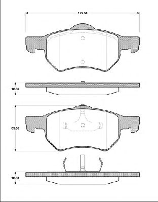 Комплект тормозных колодок, дисковый тормоз BLF1468
