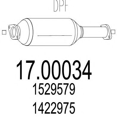 Сажевый / частичный фильтр, система выхлопа ОГ 17.00034