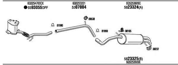 Exhaust System SEH19222BB