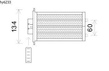 Permutador de calor, aquecimento do habitáculo HY6233