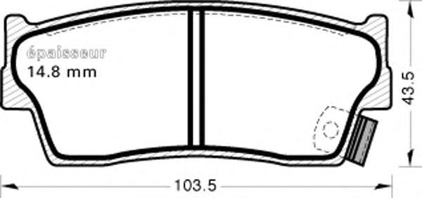 Комплект тормозных колодок, дисковый тормоз 465