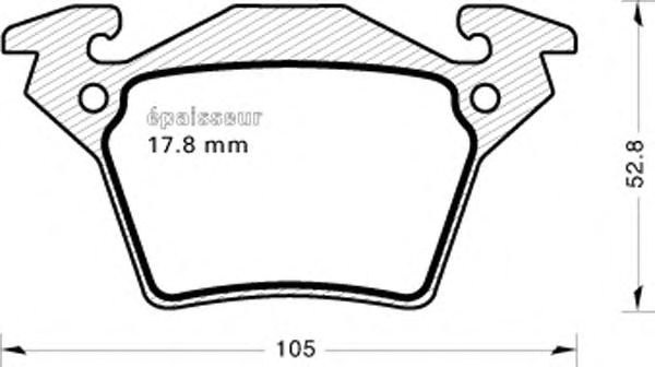 Комплект тормозных колодок, дисковый тормоз 519