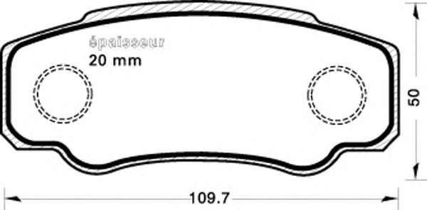 Комплект тормозных колодок, дисковый тормоз 697
