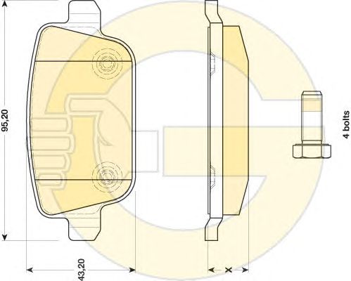 Комплект тормозных колодок, дисковый тормоз 6117321