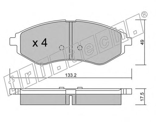 Комплект тормозных колодок, дисковый тормоз 524.0