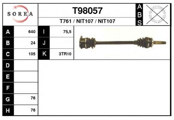Arbre de transmission T98057