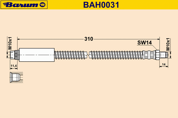 Tubo flexível de travão BAH0031