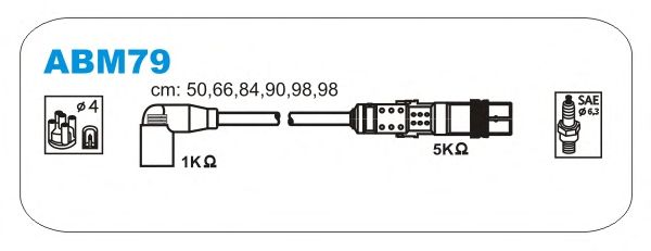 Комплект проводов зажигания ABM79