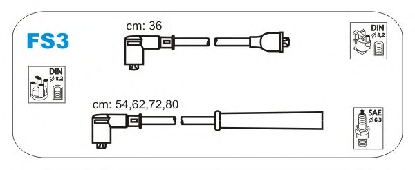 Комплект проводов зажигания FS3
