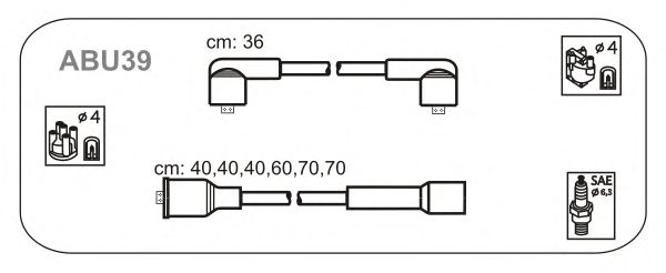 Комплект проводов зажигания ABU39