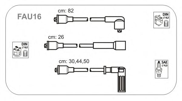 Комплект проводов зажигания FAU16