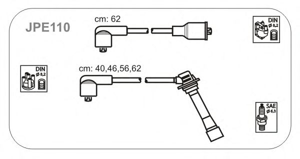 Комплект проводов зажигания JPE110