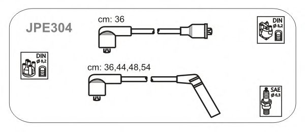 Комплект проводов зажигания JPE304