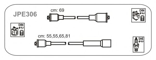 Комплект проводов зажигания JPE306
