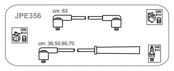 Комплект проводов зажигания JPE356